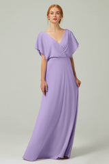 A-Line Floor Length Chiffon Bridesmaid Dress CB0351