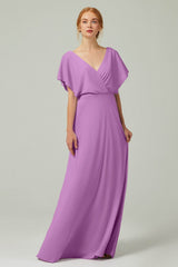 A-Line Floor Length Chiffon Bridesmaid Dress CB0351