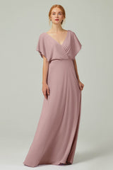 A-Line Floor Length Chiffon Bridesmaid Dress CB0351