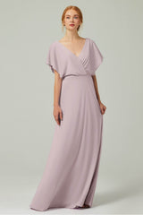 A-Line Floor Length Chiffon Bridesmaid Dress CB0351