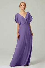 A-Line Floor Length Chiffon Bridesmaid Dress CB0351