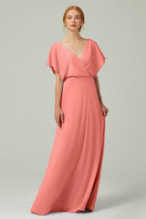 A-Line Floor Length Chiffon Bridesmaid Dress CB0351