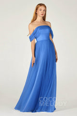 A-Line Floor Length Tulle Bridesmaid Dress CB0382