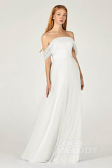 A-Line Floor Length Tulle Bridesmaid Dress CB0382