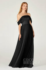 A-Line Floor Length Tulle Bridesmaid Dress CB0382