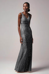 Sheath-Column Floor Length Sequined Dress CB0404