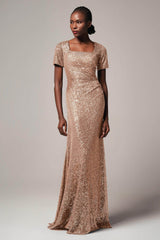 Sheath-Column Floor Length Sequined Dress CB0409