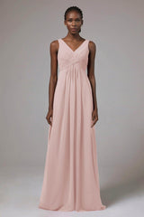 A-Line Floor Length Chiffon Bridesmaid Dress Formal Dresses CB0411