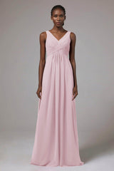 A-Line Floor Length Chiffon Bridesmaid Dress Formal Dresses CB0411