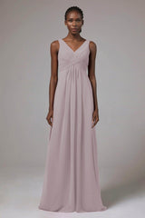 A-Line Floor Length Chiffon Bridesmaid Dress Formal Dresses CB0411
