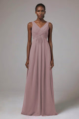 A-Line Floor Length Chiffon Bridesmaid Dress Formal Dresses CB0411