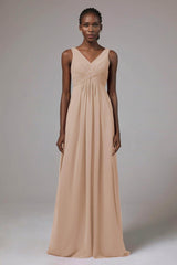 A-Line Floor Length Chiffon Bridesmaid Dress Formal Dresses CB0411