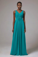 A-Line Floor Length Chiffon Bridesmaid Dress Formal Dresses CB0411