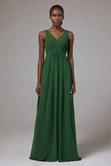 A-Line Floor Length Chiffon Bridesmaid Dress Formal Dresses CB0411