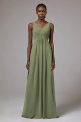 A-Line Floor Length Chiffon Bridesmaid Dress Formal Dresses CB0411