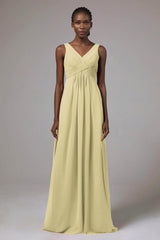 A-Line Floor Length Chiffon Bridesmaid Dress Formal Dresses CB0411