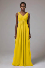 A-Line Floor Length Chiffon Bridesmaid Dress Formal Dresses CB0411
