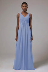 A-Line Floor Length Chiffon Bridesmaid Dress Formal Dresses CB0411