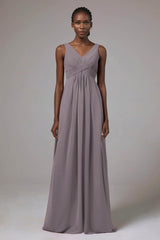 A-Line Floor Length Chiffon Bridesmaid Dress Formal Dresses CB0411