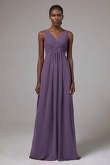 A-Line Floor Length Chiffon Bridesmaid Dress Formal Dresses CB0411