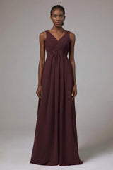 A-Line Floor Length Chiffon Bridesmaid Dress Formal Dresses CB0411