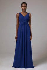 A-Line Floor Length Chiffon Bridesmaid Dress Formal Dresses CB0411