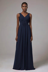 A-Line Floor Length Chiffon Bridesmaid Dress Formal Dresses CB0411
