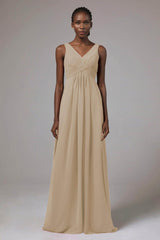 A-Line Floor Length Chiffon Bridesmaid Dress Formal Dresses CB0411