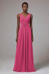 A-Line Floor Length Chiffon Bridesmaid Dress Formal Dresses CB0411