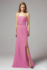 A-Line Floor Length Chiffon Bridesmaid Dress CB0414