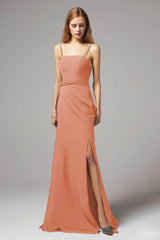 A-Line Floor Length Chiffon Bridesmaid Dress CB0414