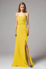 A-Line Floor Length Chiffon Bridesmaid Dress CB0414
