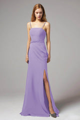 A-Line Floor Length Chiffon Bridesmaid Dress CB0414