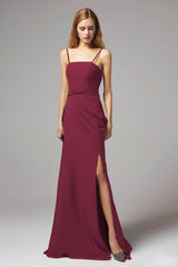 A-Line Floor Length Chiffon Bridesmaid Dress CB0414