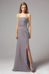 A-Line Floor Length Chiffon Bridesmaid Dress CB0414
