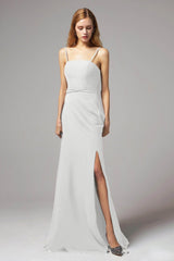 A-Line Floor Length Chiffon Bridesmaid Dress CB0414