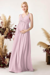 A-Line Sweep-Brush Train Chiffon Bridesmaid Dress CB0452M