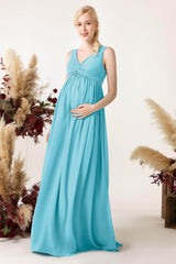 A-Line Sweep-Brush Train Chiffon Bridesmaid Dress CB0452M