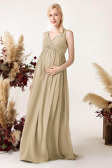 A-Line Sweep-Brush Train Chiffon Bridesmaid Dress CB0452M