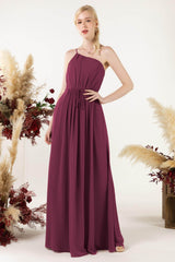 A-Line Floor Length Chiffon Bridesmaid Dress CB0462