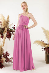A-Line Floor Length Chiffon Bridesmaid Dress CB0462