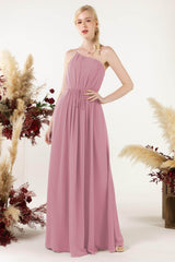 A-Line Floor Length Chiffon Bridesmaid Dress CB0462