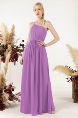 A-Line Floor Length Chiffon Bridesmaid Dress CB0462