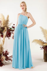 A-Line Floor Length Chiffon Bridesmaid Dress CB0462