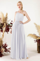A-Line Floor Length Chiffon Bridesmaid Dress CB0462