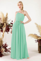 A-Line Floor Length Chiffon Bridesmaid Dress CB0462