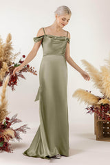 Trumpet Luxe Satin Bridesmaid Dress Formal Dresses CB0509