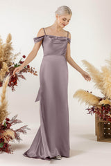 Trumpet Luxe Satin Bridesmaid Dress Formal Dresses CB0509