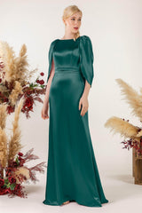 Sheath Sweep Luxe Satin Bridesmaid Dress Formal Dresses CB0513