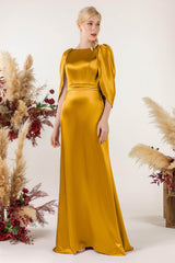 Sheath Sweep Luxe Satin Bridesmaid Dress Formal Dresses CB0513